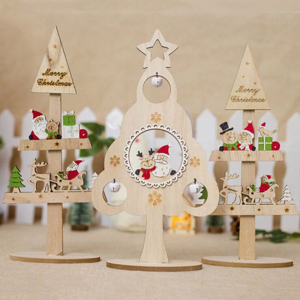 

funny wooden christmas tree ornaments creative painted party christmas deskdecorations ornaments