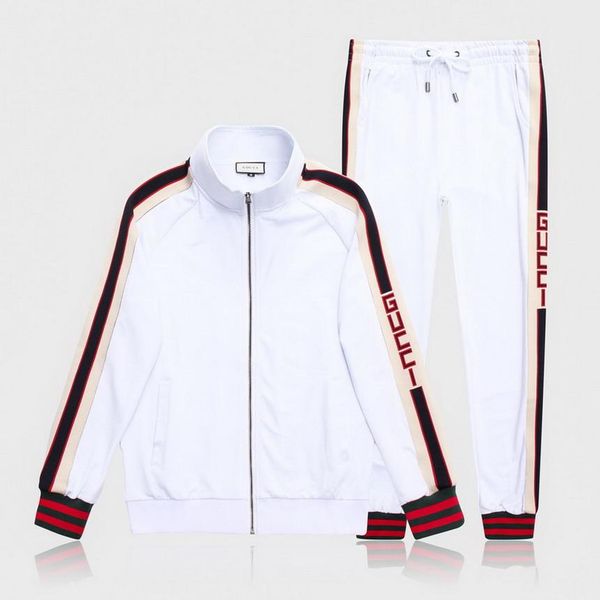 

2020 mens designer fashion tracksuit letters embroidery summer sportswear pullover jogger jacket + pants suits o-neck sportsuit, Gray