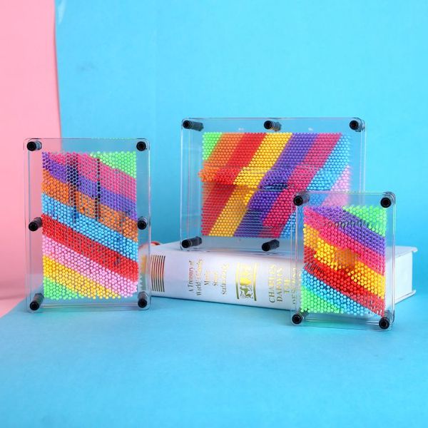 

new color rainbow 3d variety pin painting 3d needle carving clone plastic hand fingerprint creative decorative craft gift