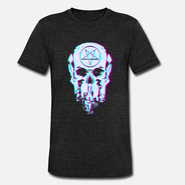 

pentagram skull glitch t shirt men designer short sleeve plus size 3xl original famous new fashion summer style outfit shirt
