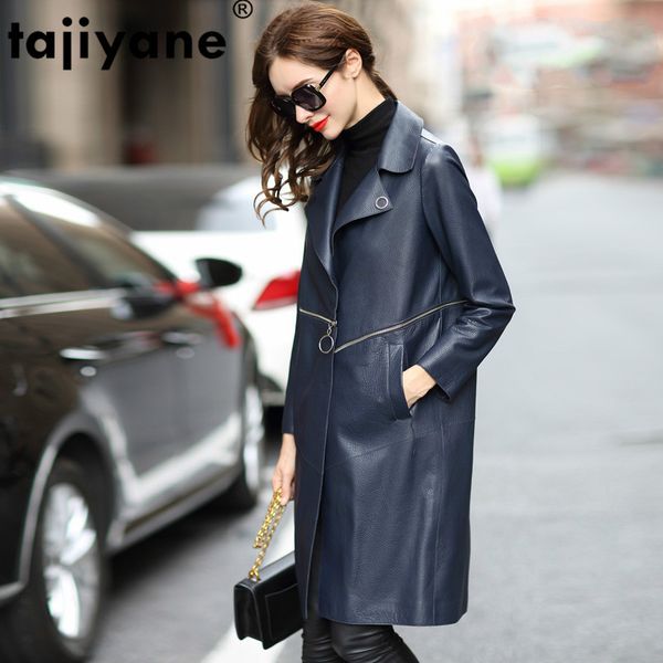 

spring autumn coat women clothes 2020 korean vintage sheepskin coat real genuine leather jacket chaqueta mujer lms172 zt3096, Black