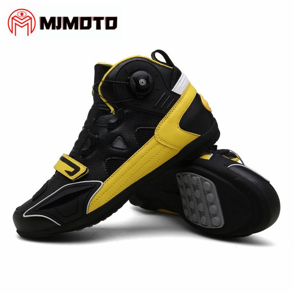 

boa quick adjust motorcycle ankle boots men moto riding boots summer breathable motorbike shoes non-slip motocross racing shoes