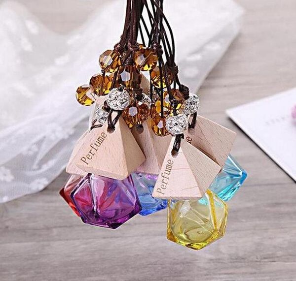 

car perfume bottle pendant essential oil diffuser 9 colors bag clothes ornaments air freshener pendant empty glass bottle perfume