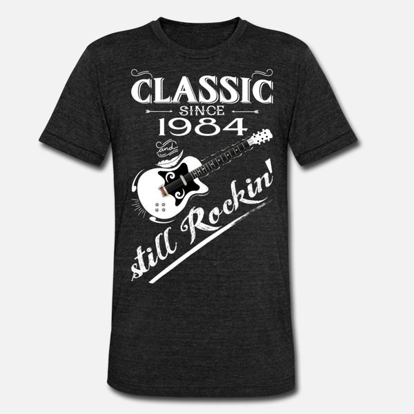 

classic since 1984 still rockin' t shirt men customized tee shirt round collar kawaii loose casual spring autumn vintage shirt, White;black