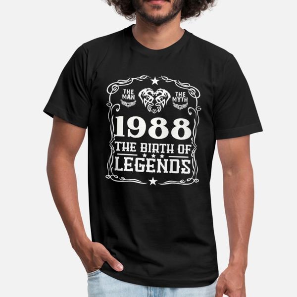

legends 1988 t shirt men designer cotton o-neck solid color cute funny casual spring vintage shirt, White;black