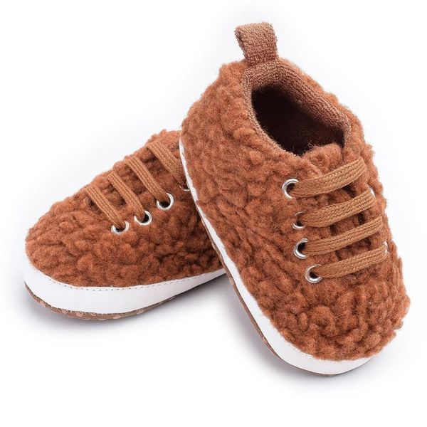

toddler shoes kids baby girls boy cute plush first walk lace-up casual keep warm shoes zapatos de bebek nenas #3