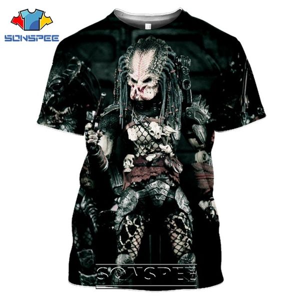 

predator aliens movie 3d print shirts plus size horror graphic men clothing