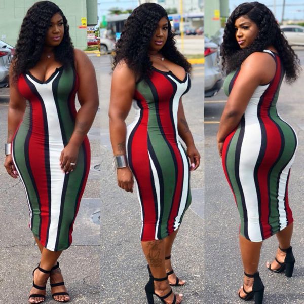 

striped tank dress summer fashion casual beach rainbow stripes sheath bodycon dress women, Black;gray