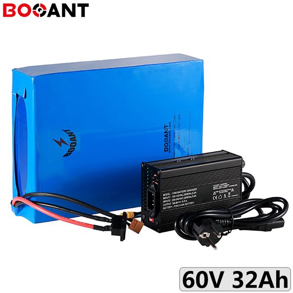 

60v 30ah 20ah 16ah 1000w lithium battery pack for panasonic 18650 16s 10p 60ah 32ah 2000w electric bike with 5a charger