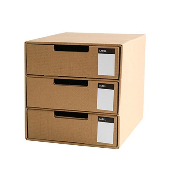 

makeup 1 box holder drawer kraft space organizer stationery paper document layer storage type three saving pc container tblgp home2001