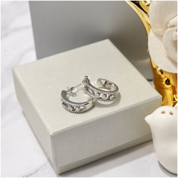 

new fashion white gold plated iced out irregular square cubic zirconia big dangle hoop earrings ear jewelry gifts for women