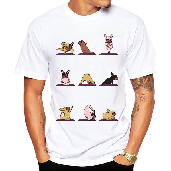 

2018 men do exercise frenchie printed t-shirt hipster funny cool t shirts short sleeve casual