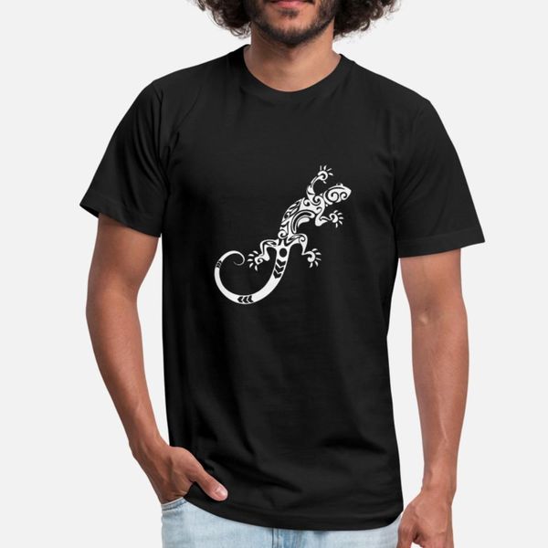 

gecko tribal art tribe floral paleo cave tattoo t shirt men knitted cotton round neck pictures loose basic summer natural shirt