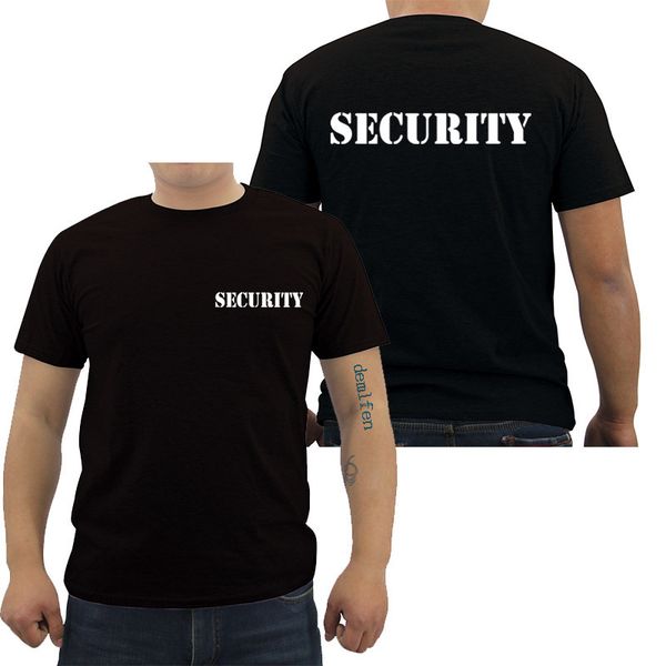 

security men's t-shirt event staff black double sided cotton casual short sleeve men t shirts hip hop tees
