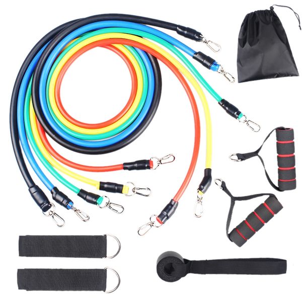 

12pcs esistant bands resistance bands with handles set 5 pulls excersize red handle