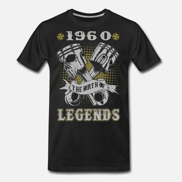 

1960 1960 the birth of legends awesome t shirt men character 100% cotton o-neck kawaii interesting fashion spring autumn cool shirt, White;black