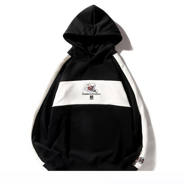 

histrex japan harajuku street style crane men hoodies women harajukuhip hop homme hoodie fleece mens hooded outerwear, Black