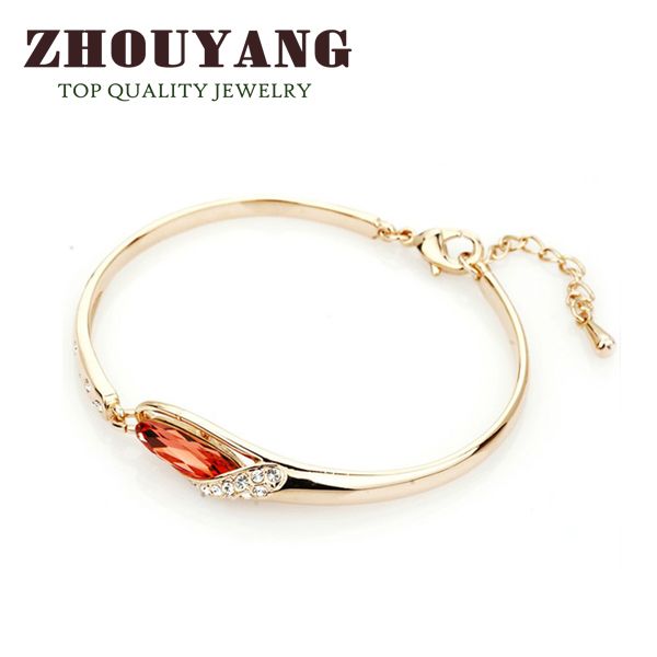 

glass slippers rose gold color bracelet made with genuine austrian crystals zyh066 zyh065, Black