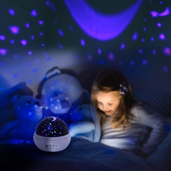 

new rose flower shape star moon sky rotating projector night light romantic projector novelty night light for baby bedroom decoration