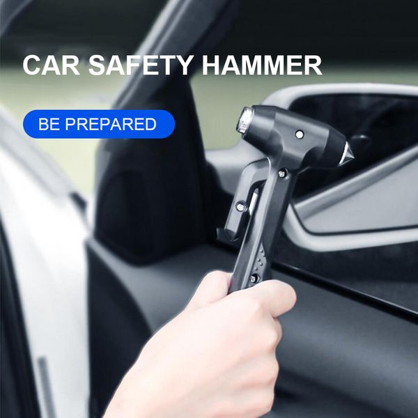 

safety hammer car life-saving escape hammer emergency window glass breaker rescue seat belt cutter automobile tool accessories, Silver