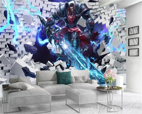 

custom 3d p wallpaper cartoon fierce warrior digital printing hd decorative beautiful wallpaper