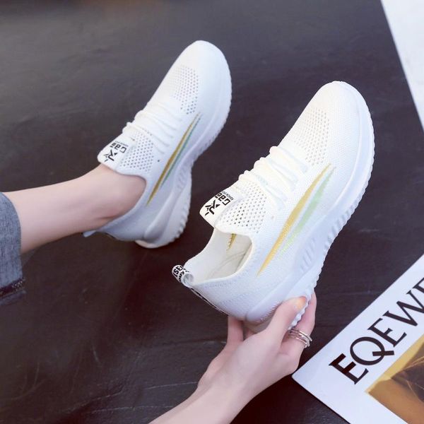 

casual shoes women designer shoes breathable mesh surface hollow out 2020 net light white shoe white square dance, Black