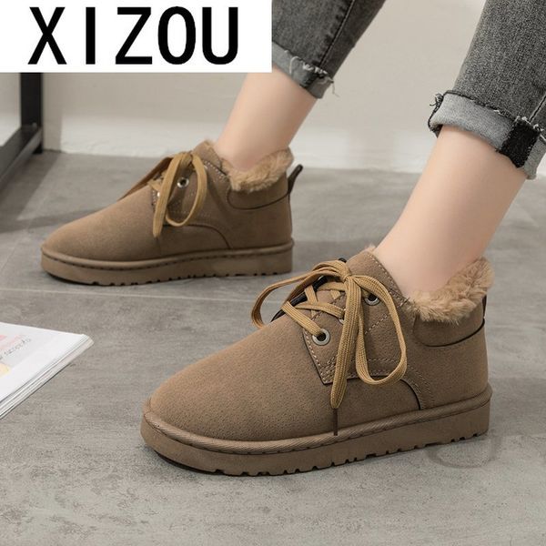 

2020 new snow boots women's boots non-slip women winter fur warm ankle for women down waterproof booties botas mujer, Black