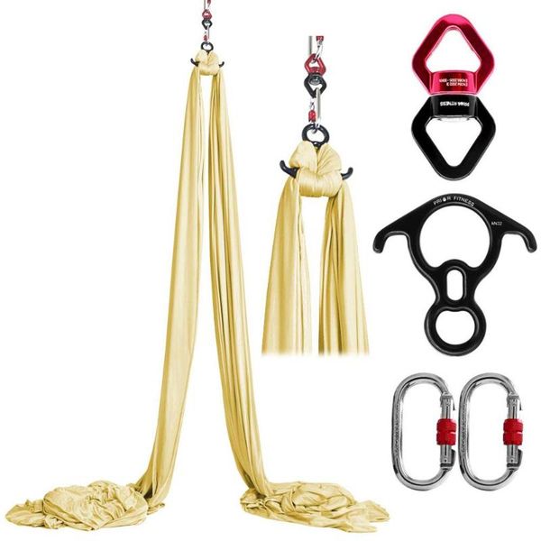 

prior fitness 10 meters yoga aerial silks set low stretch hammock trapeze inversion including yoga accessories