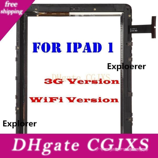 

test passed for ipad 1 3g wifi version 100 %original touch glass screen digitizer assembly with frame sticker black ing