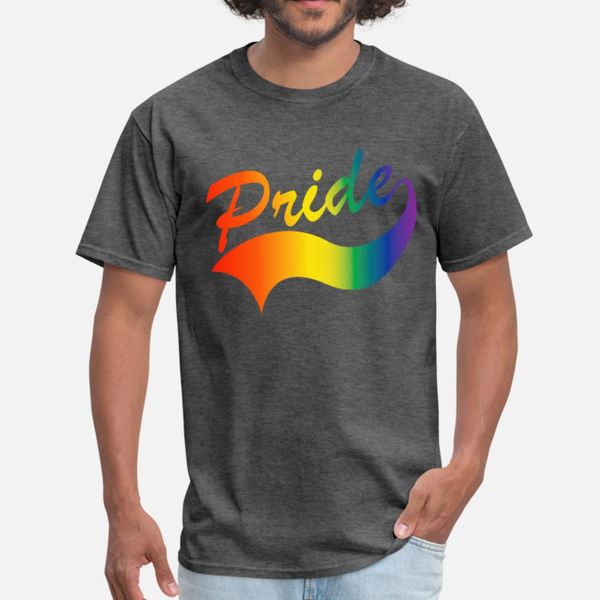 

rainbow pride t shirt men designer short sleeve s-3xl solid color cute humor spring formal shirt