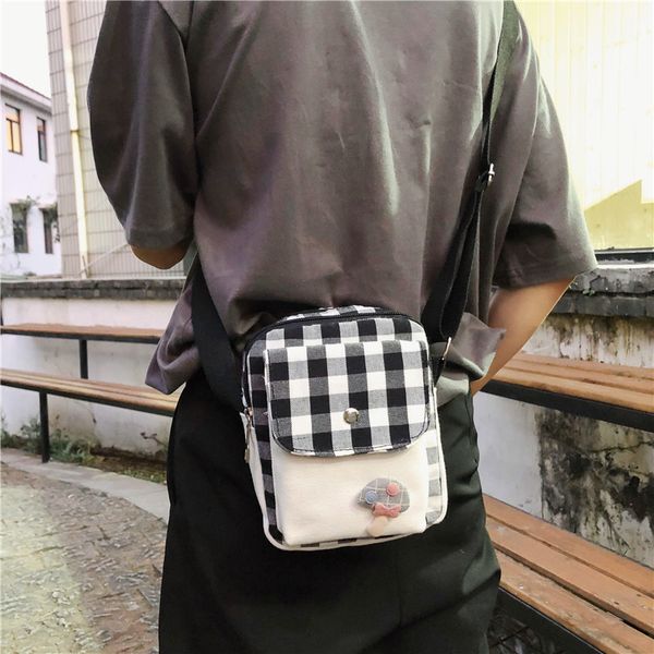 

new fashion ladies canvas bag japanese trend shoulder crossbody bag ancient sense girl ins all match small square