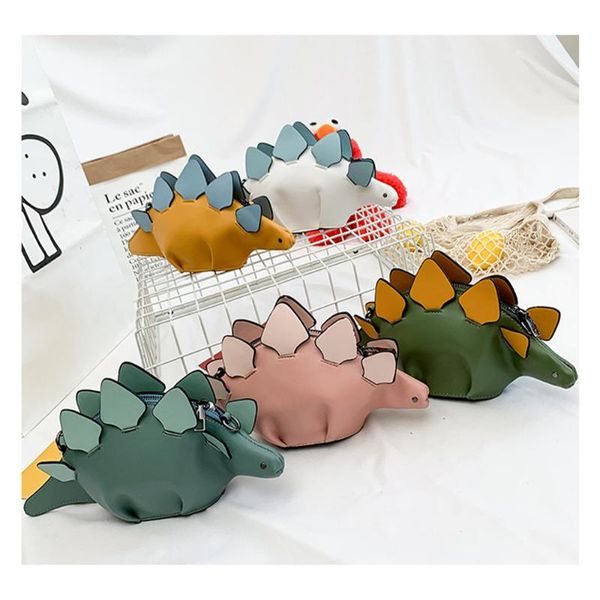 

cute cartoon creative dinosaur animal messenger bag fashion contrast color cute female shoulder fashion soft pu animal bag