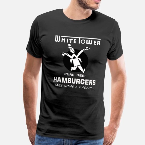 

white tower hamburgers t shirt men designs tee shirt round neck leisure sunlight casual spring autumn cool shirt