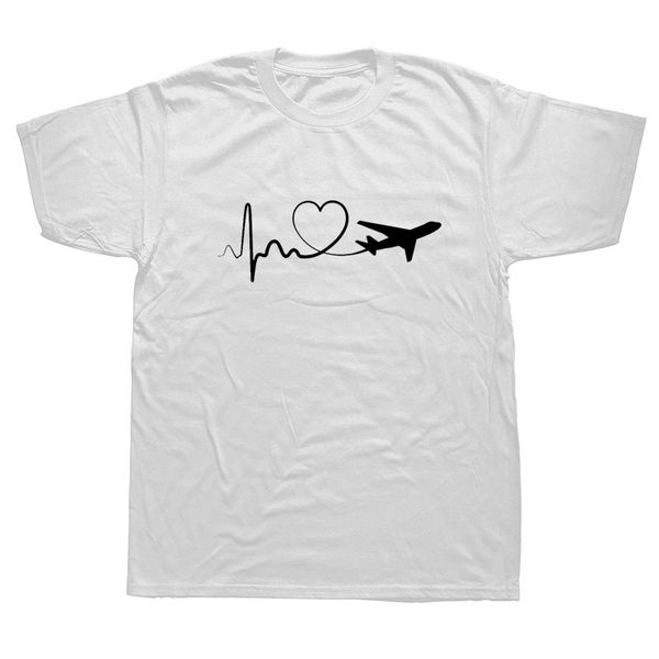 

funny print eat sleep travel airplane heartbeat t-shirt casual short sleeve streetwear hip hop t shirts men harajuku tshirt