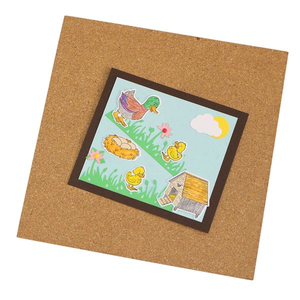 

2 pcs p wall removable square diy self adhesive background home cork board