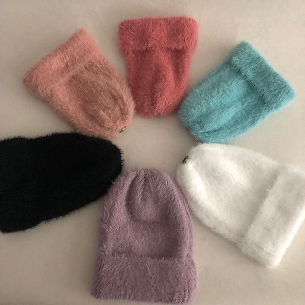 

lvtzj 2020 fashion new solid spring mink velvet hats for women children casual winter wool warm skullies beanies hat caps, Blue;gray