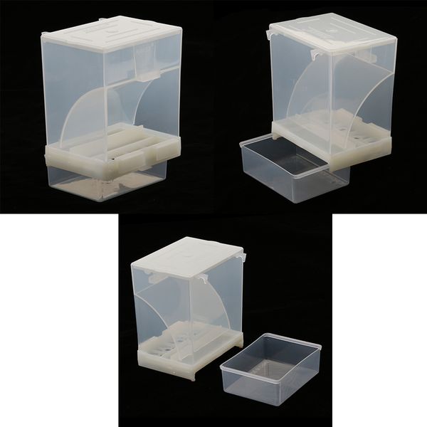 

3pcs bird cockatiels feeder automatic plastic food container splash proof