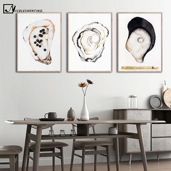 

shell food poster print kitchen canvas painting nordic minimalist wall art pictures modern dinging room restaurant decoration
