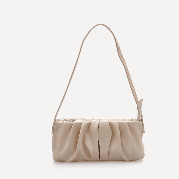 

messenger bags one-shoulder portable crossbody bags for women 2020 new fashion ruched shoulder simple casual baguette