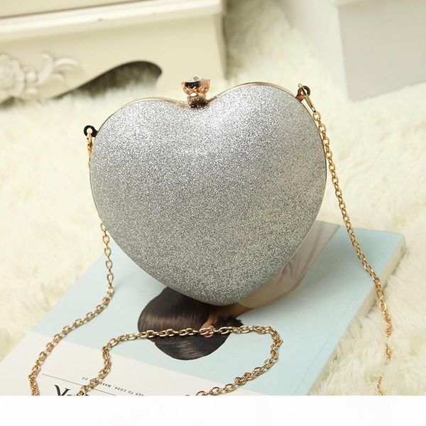 

designer-elegant women clutch evening bags heart-shaped chain fashion ladies shoulder cross body bags with high grade hardware lock 001