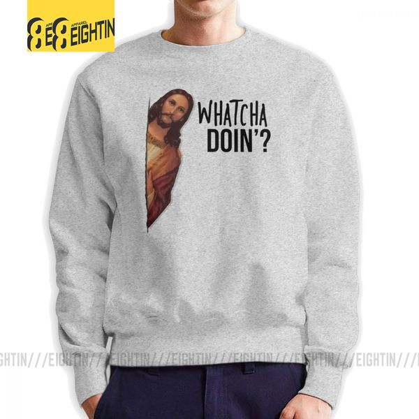 

men's jesus is watching meme hoodies fashion sweatshirt 100% cotton new arrival pullover apparel
