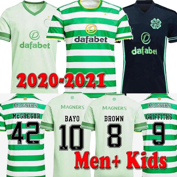 

20 21 celtic fc soccer jerseys mcgregor griffiths 2020 2021 klimala forrest brown rogic christie edouard home men + kids football shirts, Black