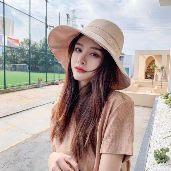 

2020 new fisherman hat short hair round face student female summer sun hat sun hats for women, Blue;gray