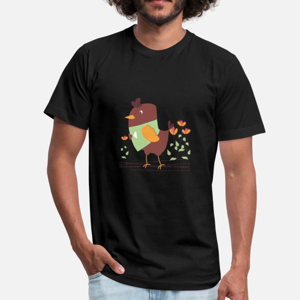 

чудной brown chicken в поле цветов t shirt мужчины персонализированный с коротким рукавом плюс размер 3xl outfit fit дышащая summer style no