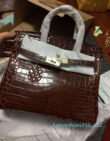 

k02 2020 cowskin alligator 35cm 30cm women totes fashion bags shoulder bags lady genuine leather handbag