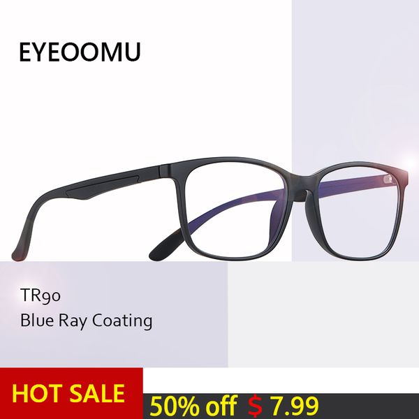 

sunglasses myopia hyperopia eyeglasses mens tr90 eyewear blue light blocking square frame women computer optical glasses with prescription, White;black