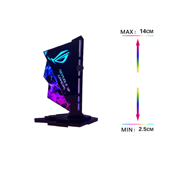 

universal acrylic bracket computer graphics card brace with rgb light / fix video card diy adjustable single or dual slot cards