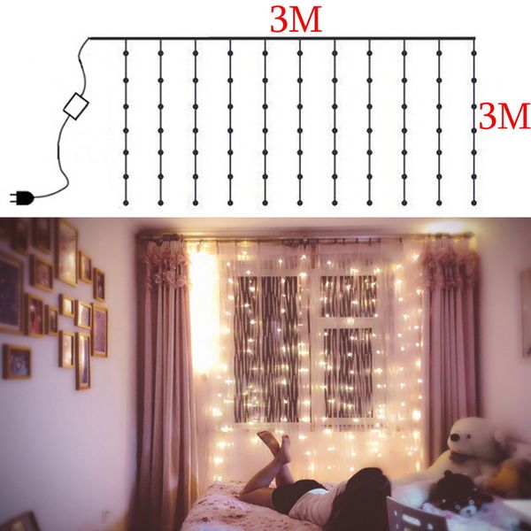 

window curtain icicle lights string fairy wedding birthday party home garden 10ft powered waterproof twinkle wall warm white lights
