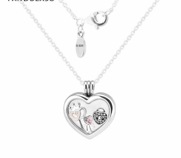 

Valentine's Day Forever Hearts Small Petites Choker Necklaces for Women Original Silver 925 Jewelry Glass Heart Locketh