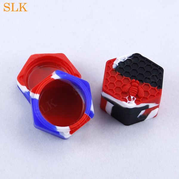 

26ml hexagon silicone container jars dabs wax containers dry herb fda silicone containers box vaporizer for concentrate wax oil containers